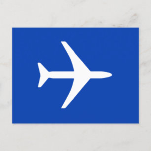 Funky White Plane Pilot Aviation Flying Postcard