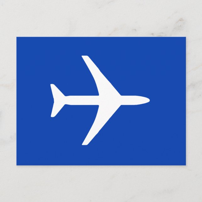 Funky White Plane Pilot Aviation Flying Postcard (Front)