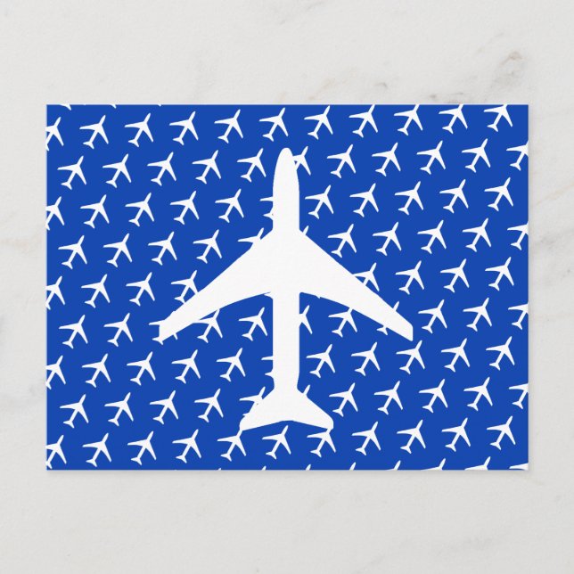 Funky White Plane Pilot Aviation Flying Postcard (Front)