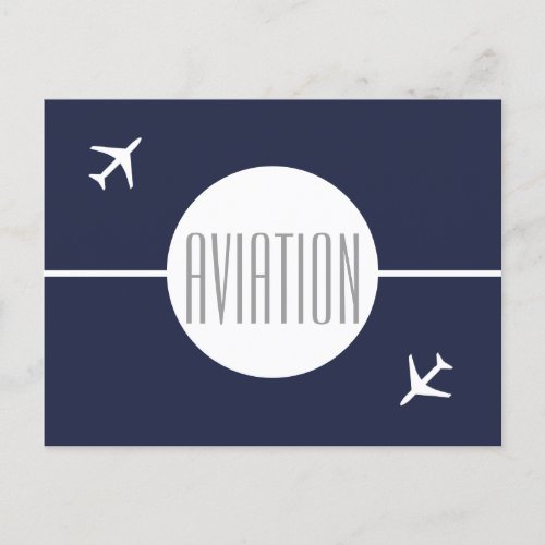 Funky White Plane Pilot Aviation Postcard