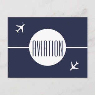 Funky White Plane Pilot Aviation Postcard