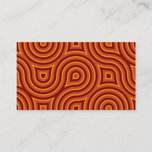 Customizable Funky Wild Circle Seamless Pattern Orange Business Card Templates