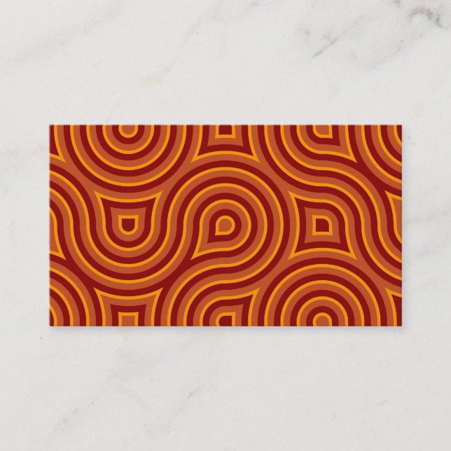 Funky Wild Circle Seamless Pattern Orange Business Card (Front)
