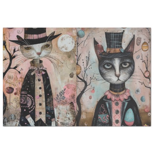 Funky Wired Cats Decoupage Tissue Paper