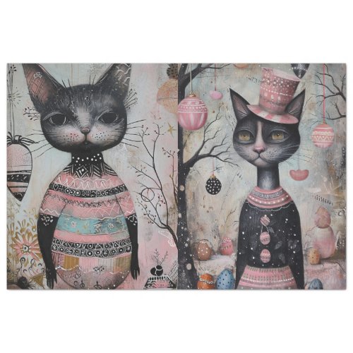 Funky Wired Cats Decoupage Tissue Paper