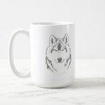 Funky Wolf Head Face Sketch Coffee Mug<br><div class="desc">Funky Wolf Head Face Sketch Coffee / Tea Mug Cup to add to your home / office drinkware collection. A cool present / gift idea for all who love custom design items,  positive vibes,  wolves,  wild animals and nature etc.</div>