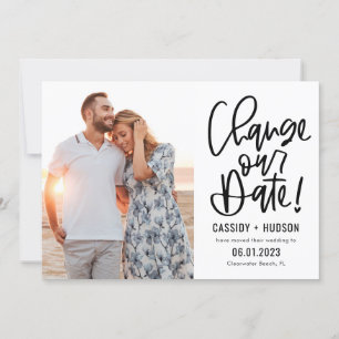 Funky Writing Editable Color Change The Date Card