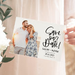 Funky Writing Editable Color Save Our Date Card<br><div class="desc">Modern and stylish save the date card. Designed by ©Berry Berry Sweet . Printable digital files are available! Visit our website at www.berryberrysweet.com for more details!</div>