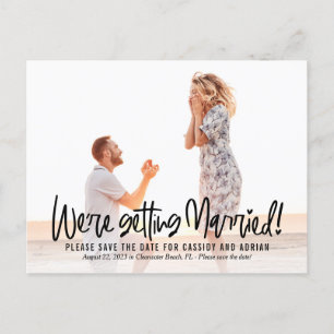 Funky Writing EDITABLE COLOR Save The Date Postcard