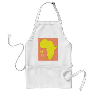 Funky Yellow Africa Map Adult Apron