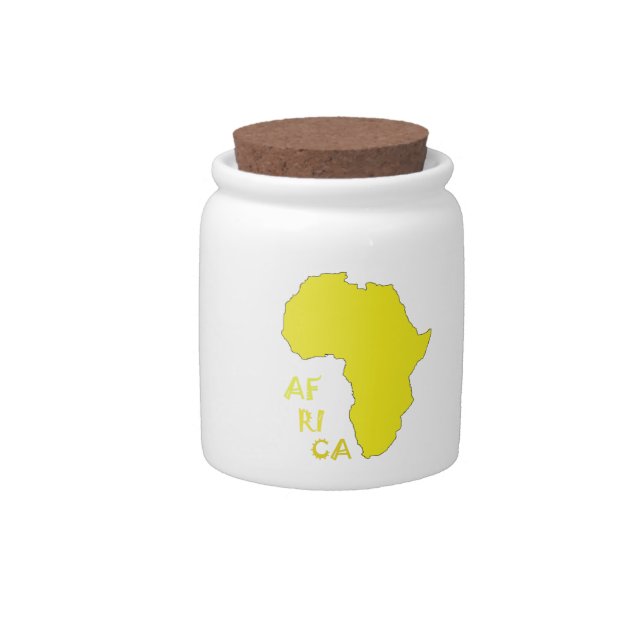 Funky Yellow Africa Map Candy Jar (Front)