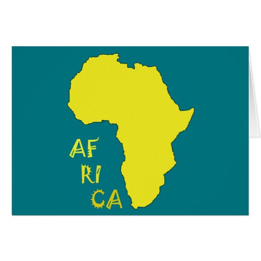 Funky Yellow Africa Map Cards (Front Horizontal)