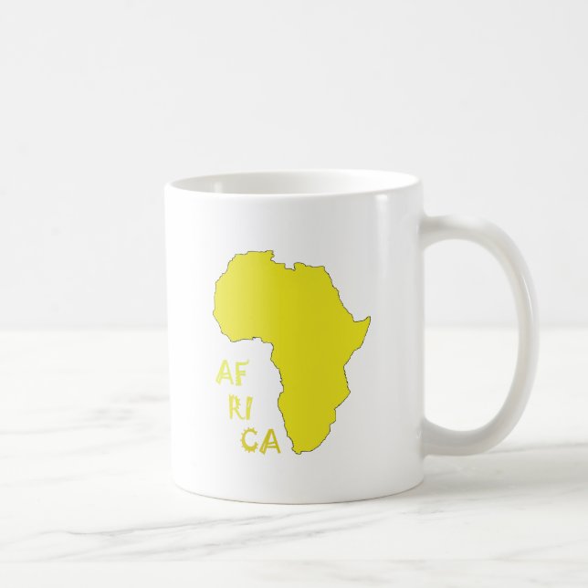 Funky Yellow Africa Map Coffee Mug (Right)