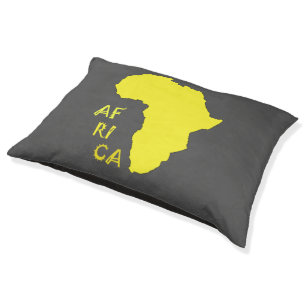 Funky Yellow Africa Map Continent Pet Bed