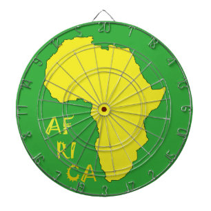Funky Yellow Africa Map Dart Board