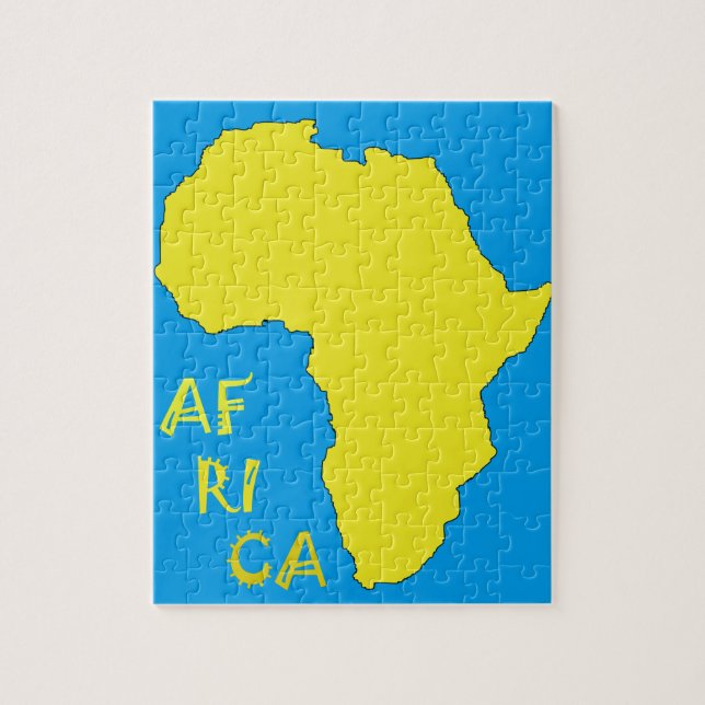 Funky Yellow Africa Map Jigsaw Puzzle (Vertical)