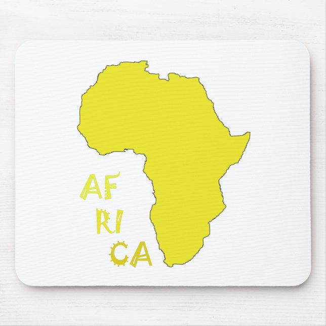 Funky Yellow Africa Map Mouse Pad (Front)