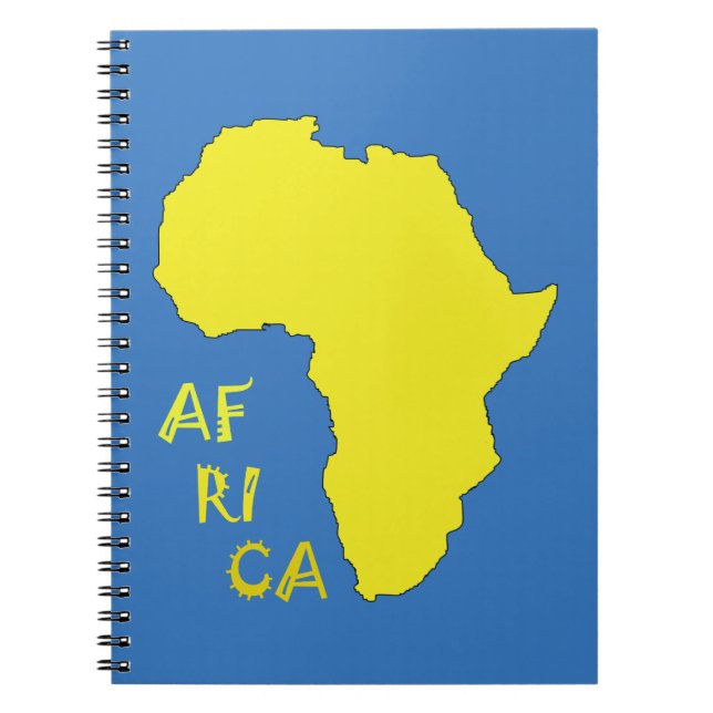 Funky Yellow Africa Map Notebook (Front)