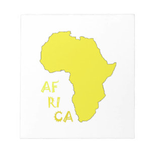 Funky Yellow Africa Map Notepad