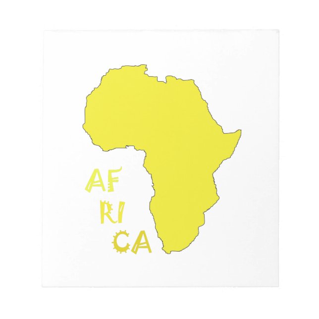 Funky Yellow Africa Map Notepad (Front)