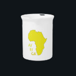 Funky Yellow Africa Map Pitcher<br><div class="desc">Awesome and Funky Yellow Map of Africa. A great gift / present idea for all who love geography,  custom design items,  positive vibes and colors,  African continent.</div>