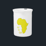 Funky Yellow Africa Map Pitcher<br><div class="desc">Awesome and Funky Yellow Map of Africa. A great gift / present idea for all who love geography,  custom design items,  positive vibes and colors,  African continent.</div>
