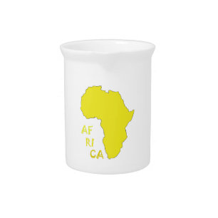 Funky Yellow Africa Map Pitcher