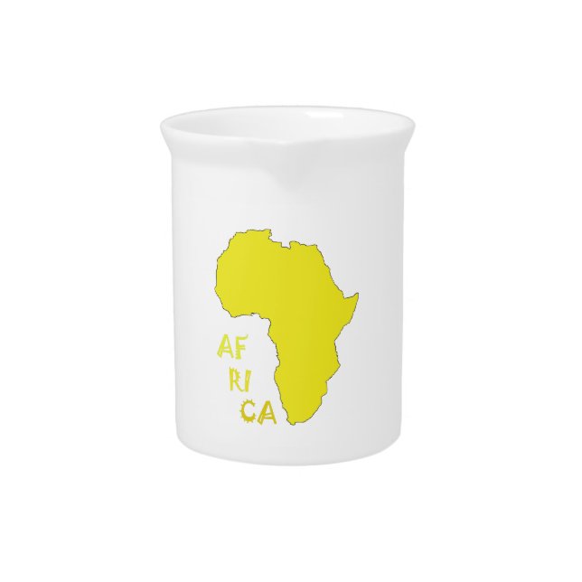 Funky Yellow Africa Map Pitcher (Front)