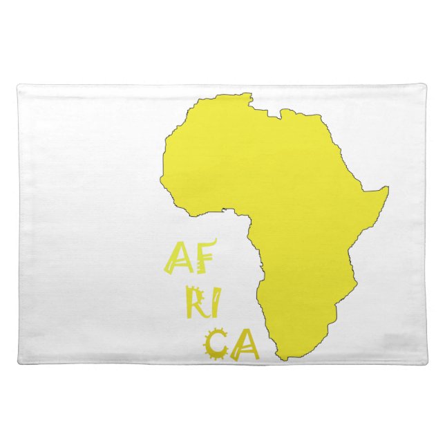 Funky Yellow Africa Map Placemat (Front)