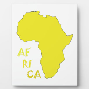 Funky Yellow Africa Map Plaque