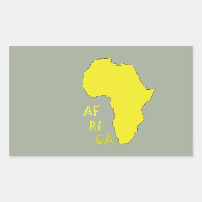 Funky Yellow Africa Map Rectangular Sticker (Front)