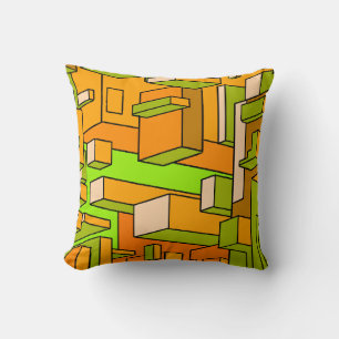 Funky Yellow and Green Throw Pillow