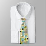 Funky Yellow Blue Abstract Squares Mid Century Neck Tie<br><div class="desc">Add a pop of color to your dress shirt with this funky mid-century modern neck tie! This design features aqua blue, avocado green, yellow, and tan abstract rectangles, along with highlights of black and white starbursts.</div>