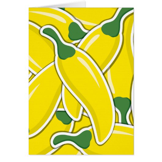 Funky yellow chilli peppers cards (Front)