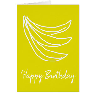 Funky yellow happy banana cards