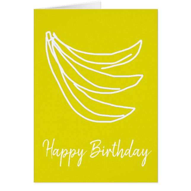 Funky yellow happy banana cards (Front)