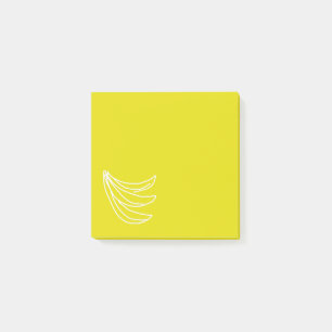 Funky yellow happy banana post-it notes