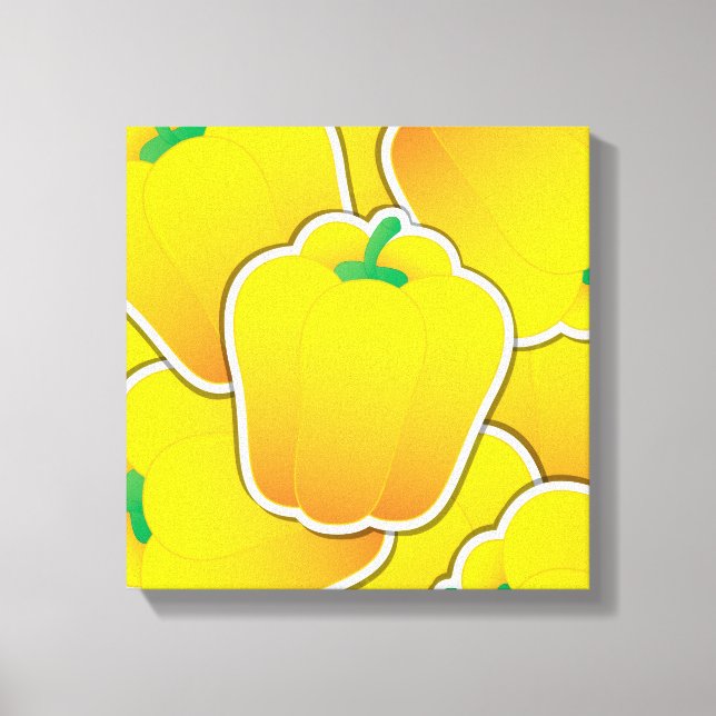 Funky yellow pepper canvas print (Front)