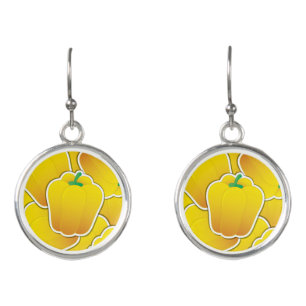 Funky yellow pepper earrings