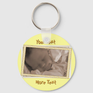Funky Yellow Polka Dot Frame Keychain