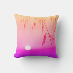 Funky Yellow Sunset Colorful Cushion Throw Pillow