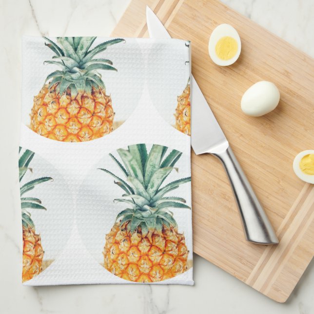 Funky Yummy Pineapple Pineapples  Kitchen Towel (Quarter Fold)