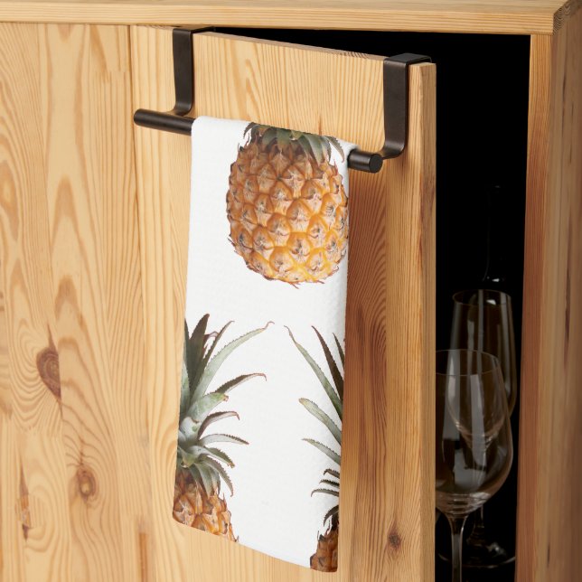 Funky Yummy Pineapple Pineapples Kitchen Towel (Thirds Fold)