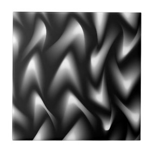 Funky Zebra Abstract Black and White Ceramic Tile