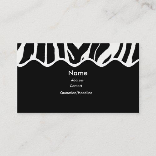Funky Zebra Business Card Template