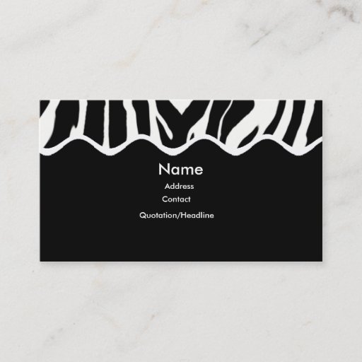 Customizable Funky Zebra Business Card Template