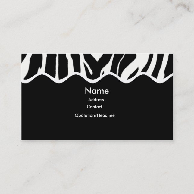 Funky Zebra Business Card (Front)