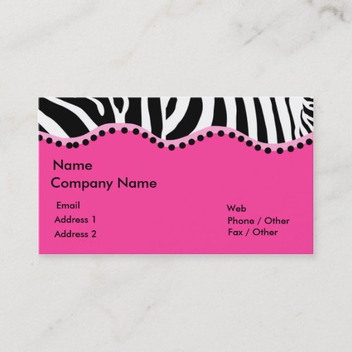 Funky Zebra Business Card