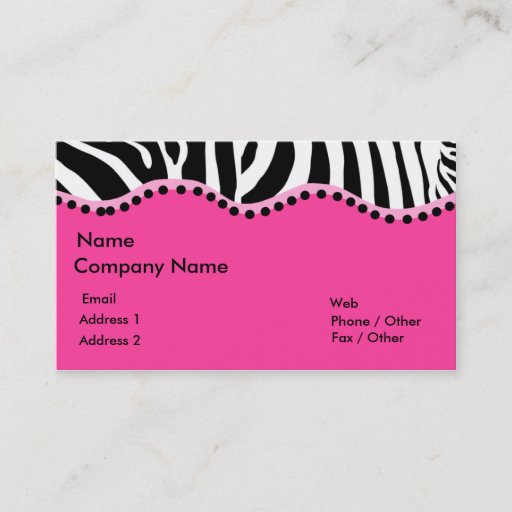 Customizable Funky Zebra Business Card