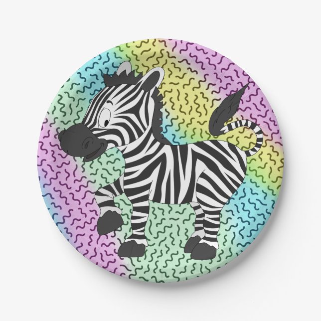 Funky Zebra Paper Plates (Front)